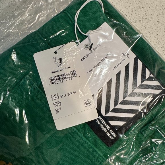 Free People X Sandrine Rose Virgin Label Jeans Sapin Green New With Tags NWT Qty - Picture 12 of 13